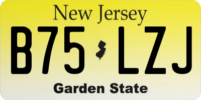 NJ license plate B75LZJ