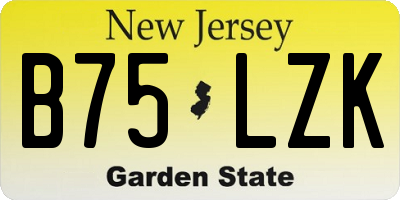 NJ license plate B75LZK
