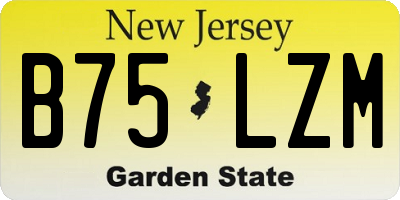 NJ license plate B75LZM