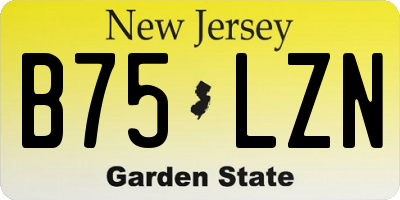 NJ license plate B75LZN