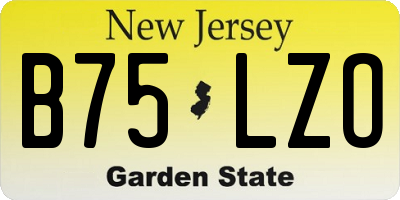 NJ license plate B75LZO