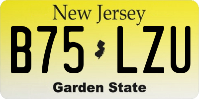 NJ license plate B75LZU