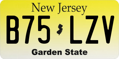 NJ license plate B75LZV