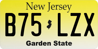 NJ license plate B75LZX