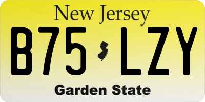 NJ license plate B75LZY