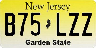 NJ license plate B75LZZ