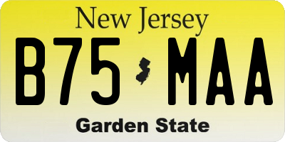 NJ license plate B75MAA