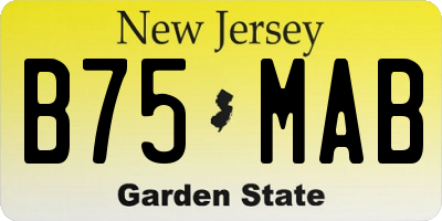 NJ license plate B75MAB