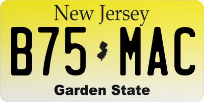 NJ license plate B75MAC