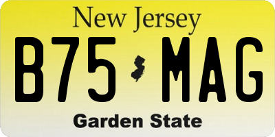 NJ license plate B75MAG