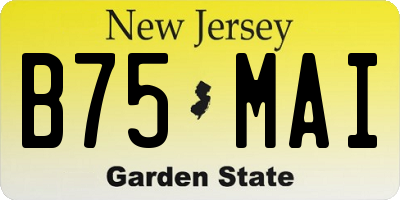 NJ license plate B75MAI