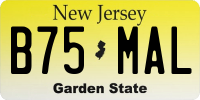 NJ license plate B75MAL