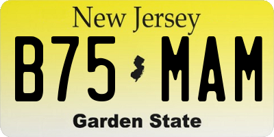 NJ license plate B75MAM