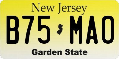 NJ license plate B75MAO