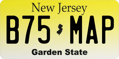 NJ license plate B75MAP