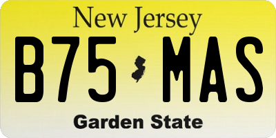 NJ license plate B75MAS