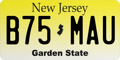 NJ license plate B75MAU