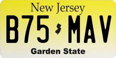 NJ license plate B75MAV