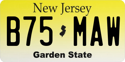 NJ license plate B75MAW