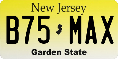 NJ license plate B75MAX