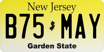 NJ license plate B75MAY