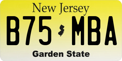 NJ license plate B75MBA