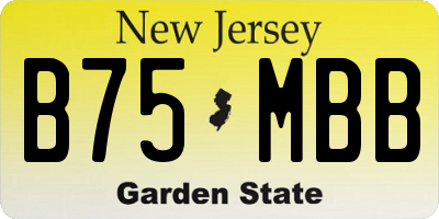 NJ license plate B75MBB