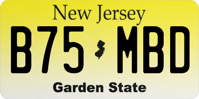 NJ license plate B75MBD