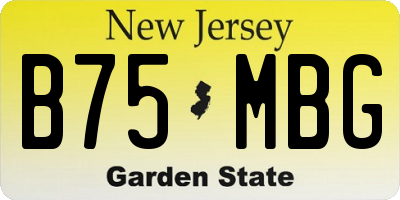NJ license plate B75MBG