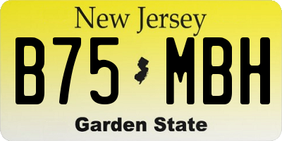 NJ license plate B75MBH