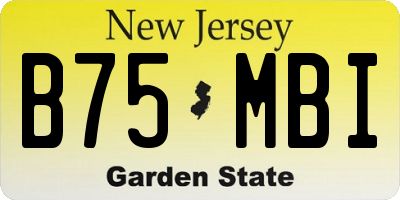 NJ license plate B75MBI