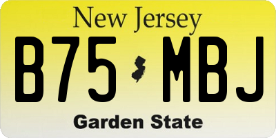 NJ license plate B75MBJ