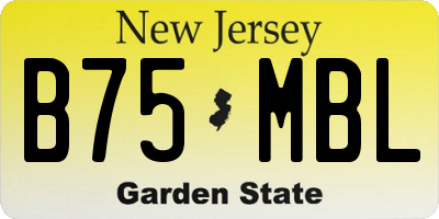 NJ license plate B75MBL