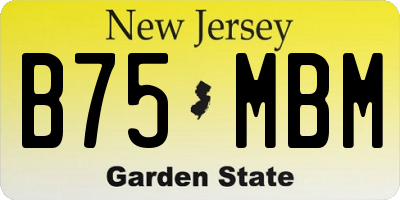 NJ license plate B75MBM