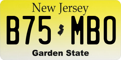 NJ license plate B75MBO