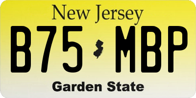 NJ license plate B75MBP