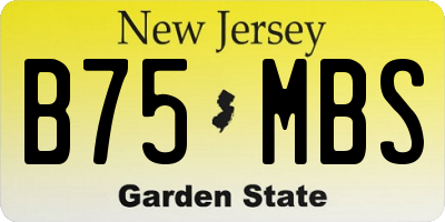 NJ license plate B75MBS