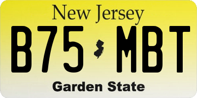 NJ license plate B75MBT