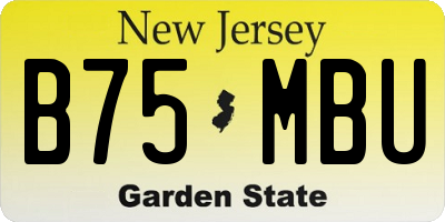 NJ license plate B75MBU