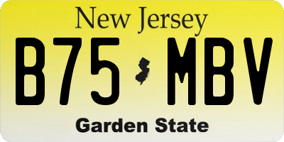 NJ license plate B75MBV