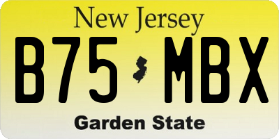 NJ license plate B75MBX