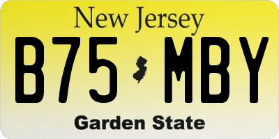 NJ license plate B75MBY