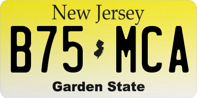 NJ license plate B75MCA