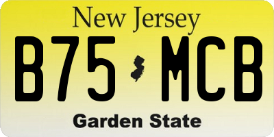 NJ license plate B75MCB