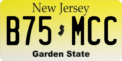 NJ license plate B75MCC