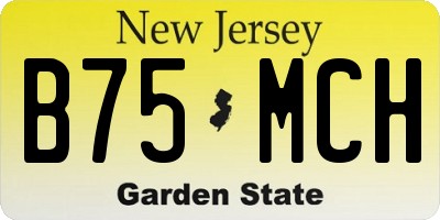 NJ license plate B75MCH
