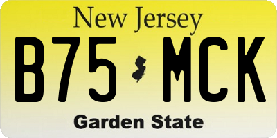 NJ license plate B75MCK