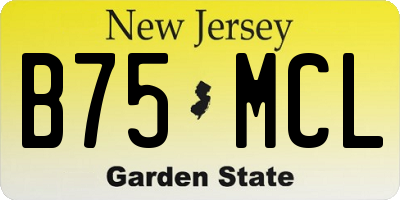 NJ license plate B75MCL
