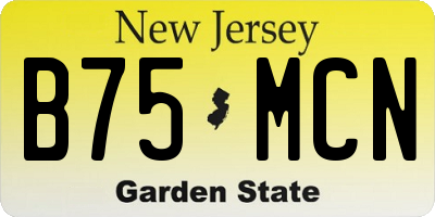 NJ license plate B75MCN
