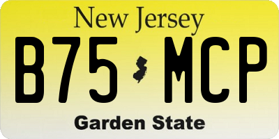 NJ license plate B75MCP
